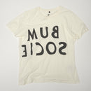 Reversed Bum Society logo print t-shirt front view color:snow
