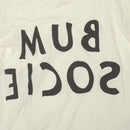 Snow white t-shirt with black reversed text 'BUM SOCIETY' t-shirt color:snow