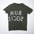 Bum Society reversed logo print t-shirt front view color:cypress