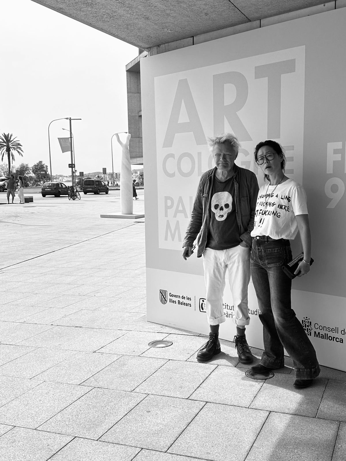 Claes and Helena Bondelid outside of Palma congress center at Art Cologne.