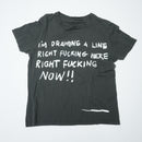 T-shirt Waldersten x Bum Society original artwork I´m Drawing A Line on body color Ink color:ink