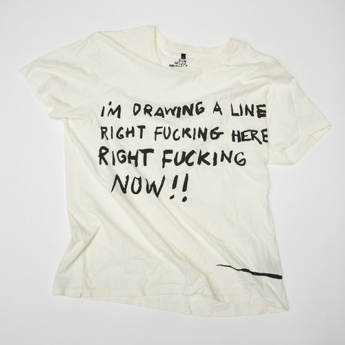 T-shirt Waldersten x Bum Society original artwork I´m Drawing A Line on body color snow color:snow