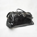Bum Society leather duffle bag Shiny Black front angle color:shiny black