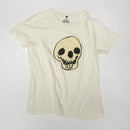 Snow colored  t-shirt with original Jesper Waldersten artwork Happy Dead for Waldersten x Bum Society collaboration t-shirt front view color:snow