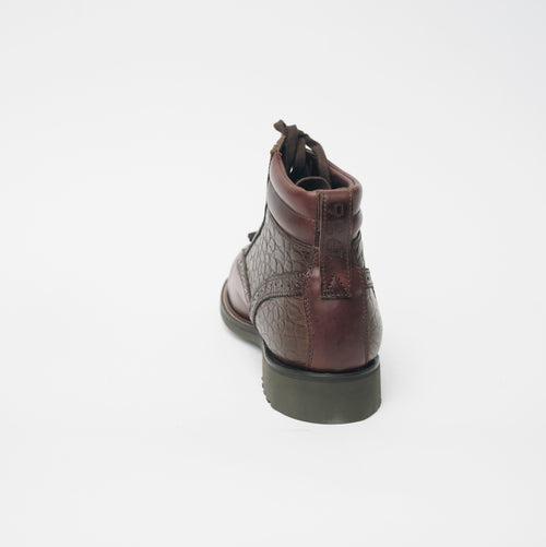 Bum Society Midnight Cowboy boot Dandy Brown back view color:dandy brown