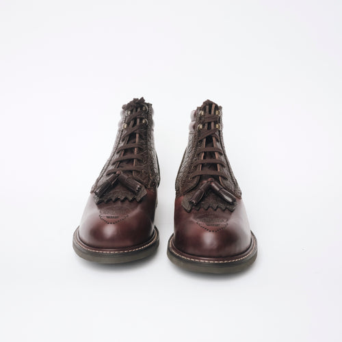Bum Society Midnight Cowboy boot Dandy Brown front view color:dandy brown