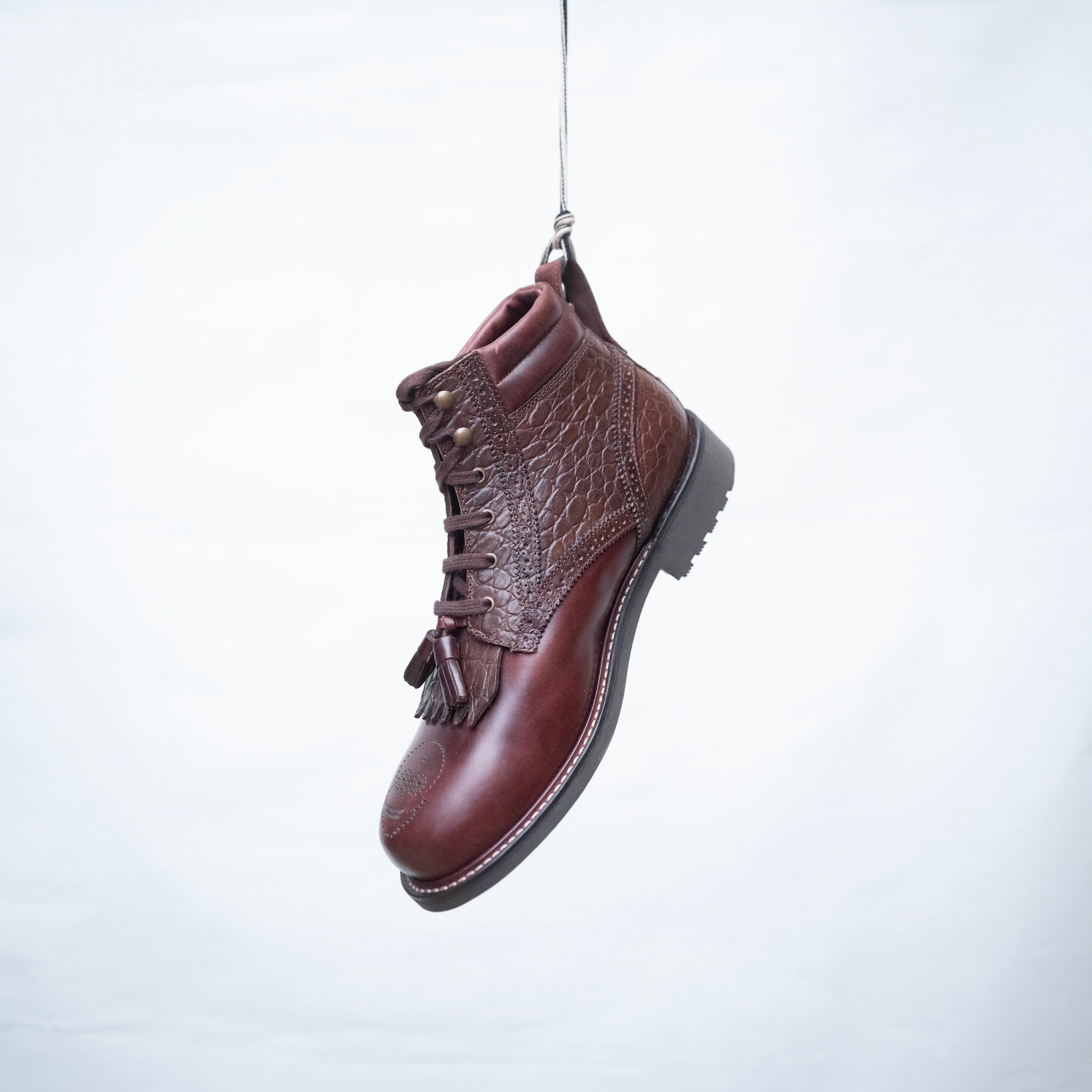 Bum Society Midnight Cowboy boot Dandy Brown hanging view color:dandy brown