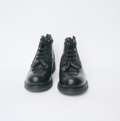 Bum Society Midnight Cowboy boot Shiny Black front view color:shiny black 