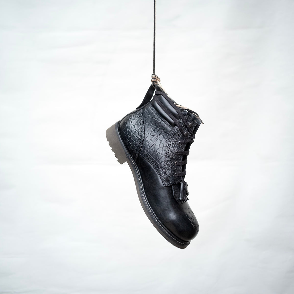 Bum Society Midnight Cowboy boot Shiny Black hanging view color:shiny black 