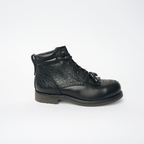 Bum Society Midnight Cowboy boot Shiny Black side view color:shiny black 