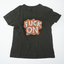 T-shirt in Ink with Fuck On cracked print front view color:ink