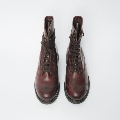 Bum Society Pacifist Hunter Brogue boot Dandy Brown top view color:dandy brown 