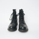 Bum Society Pacifist Hunter Brogue boot Shiny Black front view color:shiny black 