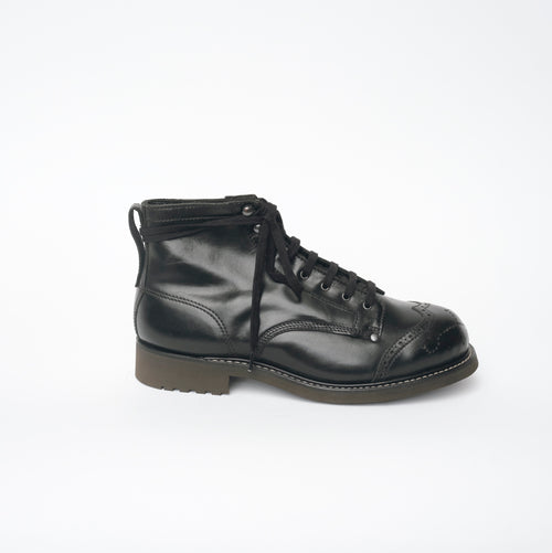 Bum Society Pathfinder Brogue boot Shiny Black side view color:shiny black