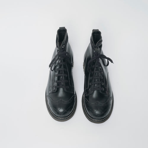 Bum Society Pathfinder Brogue boot Shiny Black top view color:shiny black