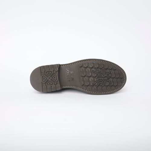 Bum Society boots customized  rubber sole detail color:shiny black,dandy brown