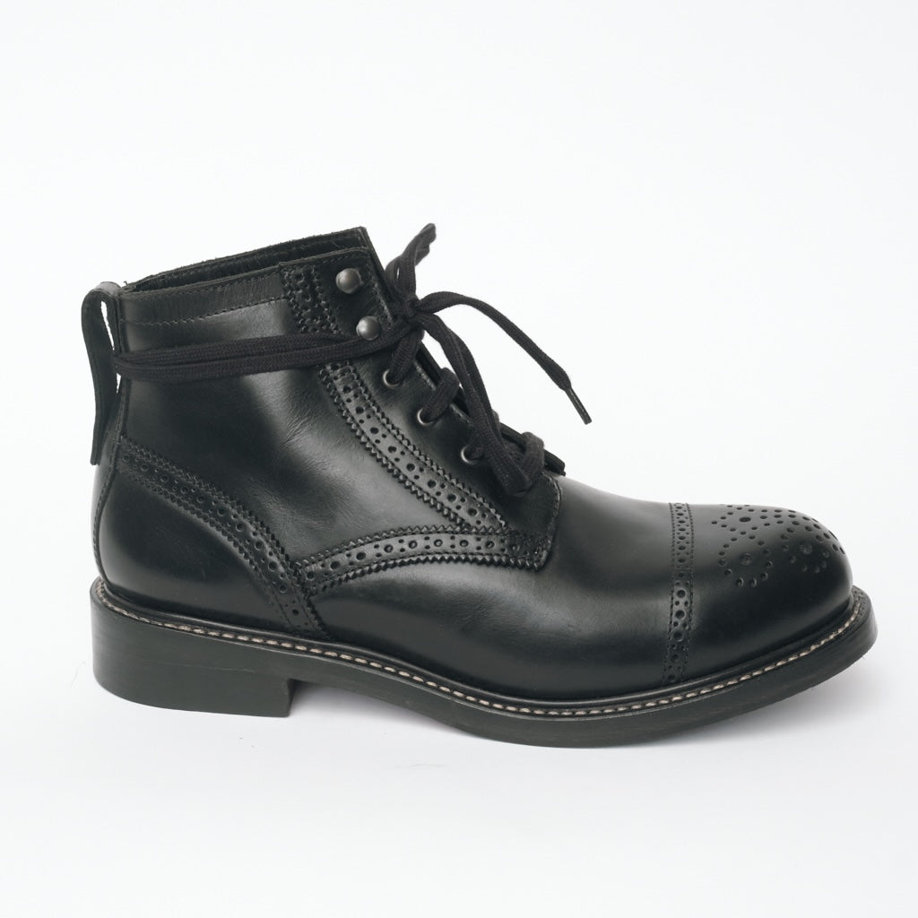 Brogue details Bum Society Ruby Thursday boot Shiny Black