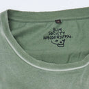 Waldersten x Bum Society neck print t-shirt original artwork color:cypress