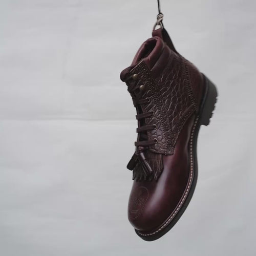 Bum Society Midnight Cowboy boot Dandy Brown spinning view color:dandy brown