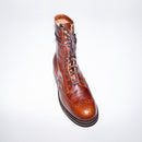 Bum Society Pacifist Hunter Brogue boot Eclectic Brown top view color:eclectic brown