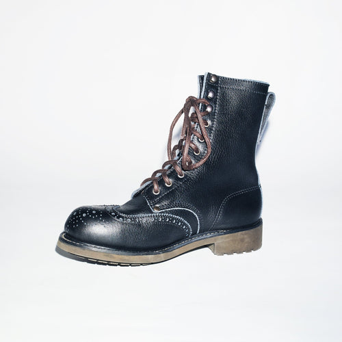Bum Society Pacifist Hunter Brogue boot Faded Black side view color:faded black