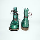 Bum Society Pacifist Hunter Brogue boot Green Mood back view color:green mood