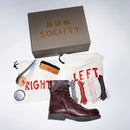 Bum Society Pacifist Hunter boot Secular Brown top box view color:secular brown