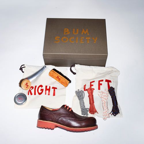 Bum Society Punk Executive shoe Secular Brown top box view color:secular brown